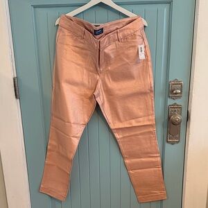 Old Navy Metallic Rose-Copper Cropped Skinny Pants